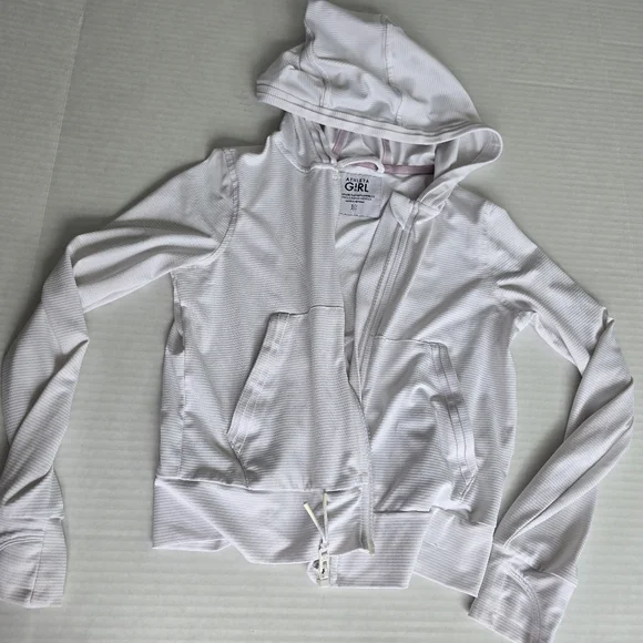 Athleta Girls Bundle 2 Sets Of Hooded Sweatets Size 7 Girls Gray White - Picture 8 of 11